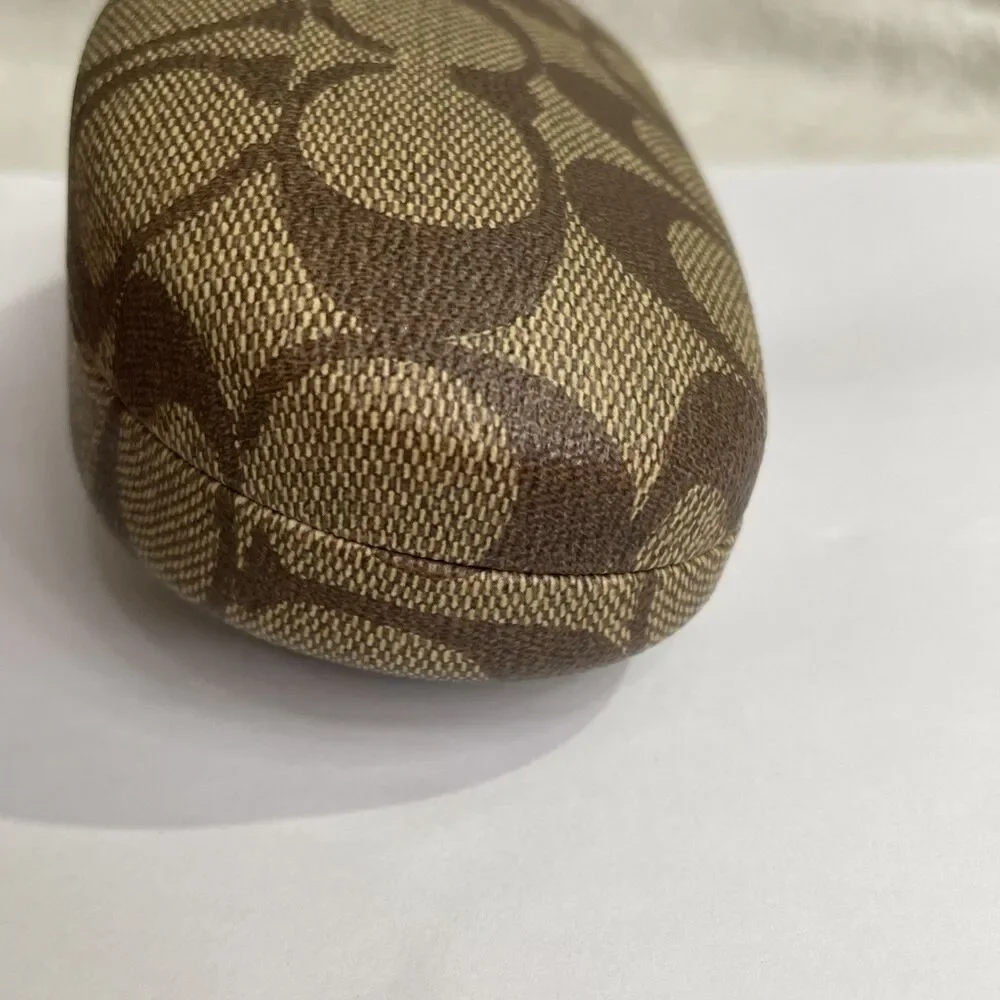 Coach signature C print hard clamshell sunglasses case in brown LARGE